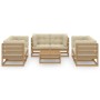 Juego de muebles de jardín 7 pzas y cojines madera pino maciza de , Conjuntos de jardín - Ref: Foro24-3076497, Precio: 825,97...