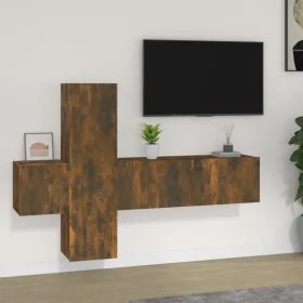 Set de muebles de TV 3 pzas madera contrachapada roble ahumado de , Muebles TV - Ref: Foro24-3120227, Precio: 105,79 €, Descu...