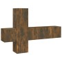 Set de muebles de TV 3 pzas madera contrachapada roble ahumado de , Muebles TV - Ref: Foro24-3120227, Precio: 106,89 €, Descu...