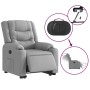 Sillón eléctrico reclinable elevable de tela gris claro en Sillones | Comprar online en Foru.es