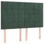 Headboard with LED lights dark green velvet 144x5x118/128 cm by , Headboards and footboards - Ref: Foro24-3122475, Price: 117...