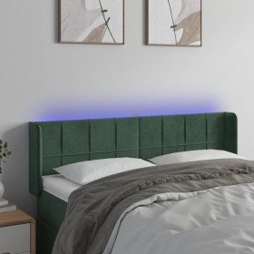 Cabecero con LED de terciopelo verde oscuro 147x16x78/88 cm de , Cabeceros y pies de cama - Ref: Foro24-3123287, Precio: 69,8...