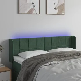 Cabecero con LED de terciopelo verde oscuro 147x16x78/88 cm de , Cabeceros y pies de cama - Ref: Foro24-3123287, Precio: 78,4...