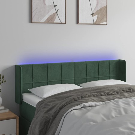 Cabecero con LED de terciopelo verde oscuro 147x16x78/88 cm de , Cabeceros y pies de cama - Ref: Foro24-3123287, Precio: 69,8...