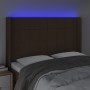 Cabecero con LED de tela marrón oscuro 147x16x118/128 cm de , Cabeceros y pies de cama - Ref: Foro24-3124049, Precio: 125,57 ...
