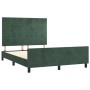 Estructura cama con cabecero terciopelo verde oscuro 140x190 cm de , Camas y somieres - Ref: Foro24-3125754, Precio: 203,66 €...