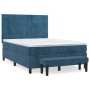 Cama box spring con colchón terciopelo azul oscuro 140x190 cm de , Camas y somieres - Ref: Foro24-3137843, Precio: 487,18 €, ...