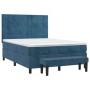 Cama box spring con colchón terciopelo azul oscuro 140x190 cm de , Camas y somieres - Ref: Foro24-3137843, Precio: 487,18 €, ...