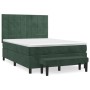 Cama box spring con colchón terciopelo verde oscuro 140x200 cm de , Camas y somieres - Ref: Foro24-3137848, Precio: 544,60 €,...