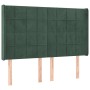 Cama box spring colchón y LED terciopelo verde oscuro 140x190cm de , Camas y somieres - Ref: Foro24-3139562, Precio: 526,51 €...