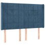 Cama box spring colchón y LED terciopelo azul oscuro 140x200 cm de , Camas y somieres - Ref: Foro24-3139569, Precio: 484,25 €...