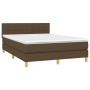 Cama box spring con colchón tela marrón oscuro 140x190 cm de , Camas y somieres - Ref: Foro24-3140612, Precio: 439,36 €, Desc...