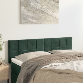 Cabeceros 2 unidades terciopelo verde oscuro 72x5x78/88 cm de , Cabeceros y pies de cama - Ref: Foro24-346057, Precio: 51,68 ...