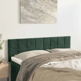 Cabeceros 2 unidades terciopelo verde oscuro 72x5x78/88 cm de , Cabeceros y pies de cama - Ref: Foro24-346057, Precio: 61,47 ...
