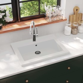 Lavabo de granito blanco 600x450x120 mm de vidaXL, Lavabos - Ref: Foro24-142964, Precio: 159,96 €, Descuento: %