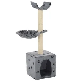 Rascador para gatos con poste de sisal 105 cm huellas gris de , Mobiliario para gatos - Ref: Foro24-170624, Precio: 35,73 €, ...