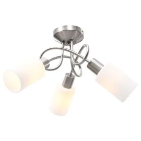 Lámpara de techo pantallas cerámica cono blanco 3 bombillas E14 de , Apliques de techo - Ref: Foro24-289229, Precio: 34,15 €,...