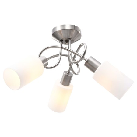 Lámpara de techo pantallas cerámica cono blanco 3 bombillas E14 de , Apliques de techo - Ref: Foro24-289229, Precio: 34,70 €,...