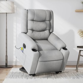Sillón de masaje eléctrico reclinable elevable tela gris claro en Sillones | Comprar online en Foru.es