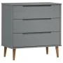 Mesita de noche MOLDE madera maciza de pino gris 80x40x80 cm de , Cajoneras - Ref: Foro24-350506, Precio: 149,87 €, Descuento: %