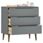 Mesita de noche MOLDE madera maciza de pino gris 80x40x80 cm de , Cajoneras - Ref: Foro24-350506, Precio: 149,87 €, Descuento: %