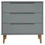 MOLDE bedside table solid gray pine wood 80x40x80 cm by , Drawers - Ref: Foro24-350506, Price: 149,87 €, Discount: %