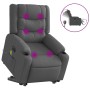 Sillón de masaje eléctrico reclinable elevable tela gris oscuro en Sillones | Comprar online en Foru.es