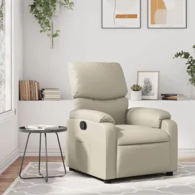 Sillón reclinable de cuero sintético crema de , Sillones - Ref: Foro24-373435, Precio: 234,05 €, Descuento: %