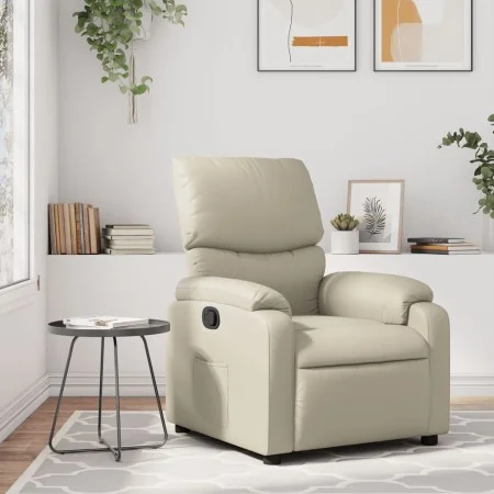 Sillón reclinable de cuero sintético crema de , Sillones - Ref: Foro24-373435, Precio: 234,05 €, Descuento: %