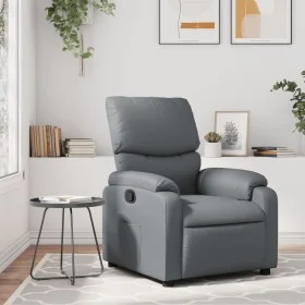 Sillón reclinable de cuero sintético gris de , Sillones - Ref: Foro24-373437, Precio: 248,40 €, Descuento: %
