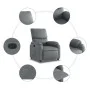 Sillón reclinable de cuero sintético gris de , Sillones - Ref: Foro24-373437, Precio: 248,40 €, Descuento: %