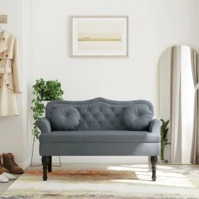 Bench with dark gray velvet cushions 120.5x65x75 cm by , Banks - Ref: Foro24-372141, Price: 202,18 €, Discount: %