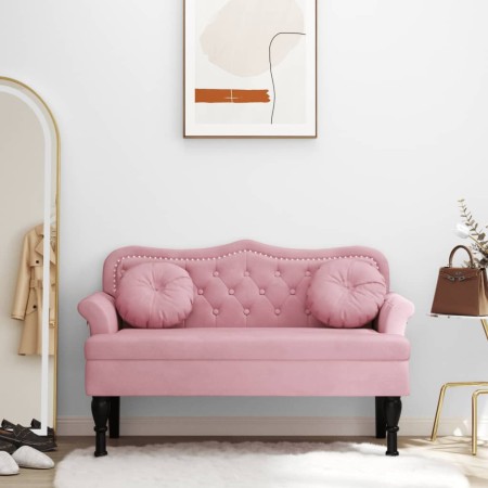 Banco con cojines terciopelo rosa 120,5x65x75 cm de , Bancos - Ref: Foro24-372143, Precio: 251,15 €, Descuento: %