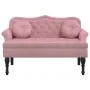 Banco con cojines terciopelo rosa 120,5x65x75 cm de , Bancos - Ref: Foro24-372143, Precio: 227,99 €, Descuento: %