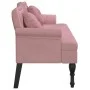 Banco con cojines terciopelo rosa 120,5x65x75 cm de , Bancos - Ref: Foro24-372143, Precio: 227,99 €, Descuento: %