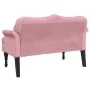 Banco con cojines terciopelo rosa 120,5x65x75 cm de , Bancos - Ref: Foro24-372143, Precio: 227,99 €, Descuento: %