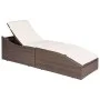 Tumbona con cojín ratán sintético marrón de vidaXL, Tumbonas - Ref: Foro24-44135, Precio: 226,98 €, Descuento: %
