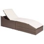 Tumbona con cojín ratán sintético marrón de vidaXL, Tumbonas - Ref: Foro24-44135, Precio: 218,31 €, Descuento: %