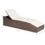 Tumbona con cojín ratán sintético marrón de vidaXL, Tumbonas - Ref: Foro24-44135, Precio: 226,98 €, Descuento: %