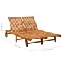 Garden lounger for 2 people and solid acacia wood cushions by , Loungers - Ref: Foro24-3061382, Price: 411,23 €, Discount: %