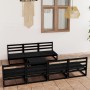 Juego de muebles de jardín 8 piezas negro madera maciza de pino de , Conjuntos de jardín - Ref: Foro24-3075353, Precio: 519,3...