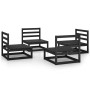 Juego de muebles de jardín 4 pzas y cojines negro madera pino de , Conjuntos de jardín - Ref: Foro24-3075263, Precio: 256,00 ...