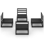 Juego de muebles de jardín 4 pzas y cojines negro madera pino de , Conjuntos de jardín - Ref: Foro24-3075263, Precio: 256,00 ...