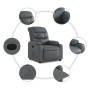 Sillón reclinable eléctrico de cuero sintético gris en Sillones | Comprar online en Foru.es