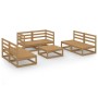 Muebles de jardín 7 piezas marrón miel madera maciza de pino de , Conjuntos de jardín - Ref: Foro24-3075417, Precio: 467,91 €...
