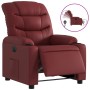 Sillón reclinable eléctrico de cuero sintético rojo tinto en Sillones | Comprar online en Foru.es