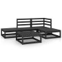 Juego de muebles de jardín 5 piezas negro madera maciza de pino de , Conjuntos de jardín - Ref: Foro24-3075483, Precio: 376,0...