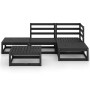 Juego de muebles de jardín 5 piezas negro madera maciza de pino de , Conjuntos de jardín - Ref: Foro24-3075483, Precio: 376,0...