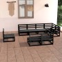 Juego de muebles de jardín 8 piezas negro madera maciza pino de , Conjuntos de jardín - Ref: Foro24-3075628, Precio: 569,98 €...