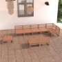 Muebles de jardín 9 piezas marrón miel madera maciza de pino de , Conjuntos de jardín - Ref: Foro24-3075637, Precio: 589,84 €...